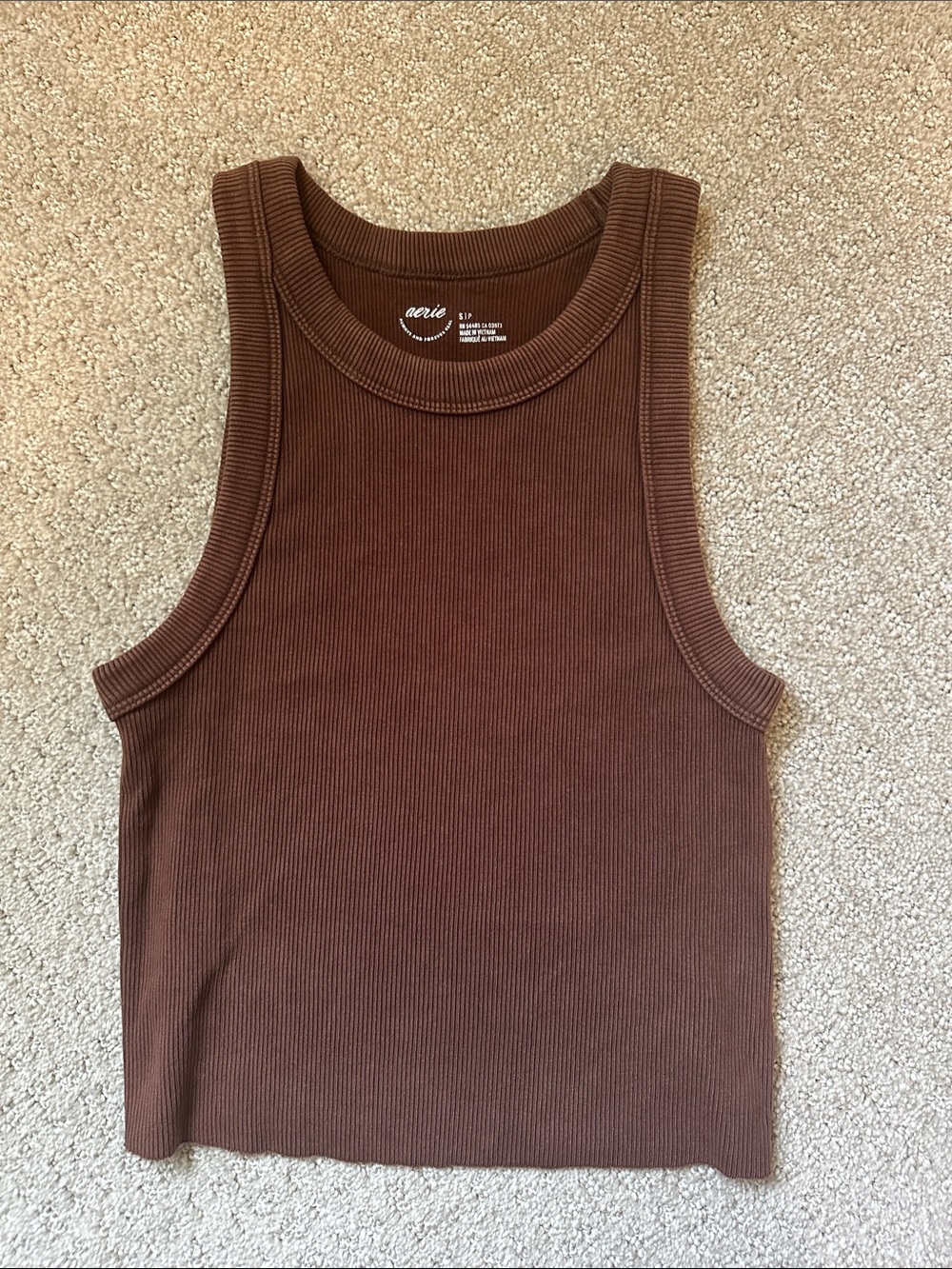 Aerie Ribbed Tank Top - Chocolate Brown Size S